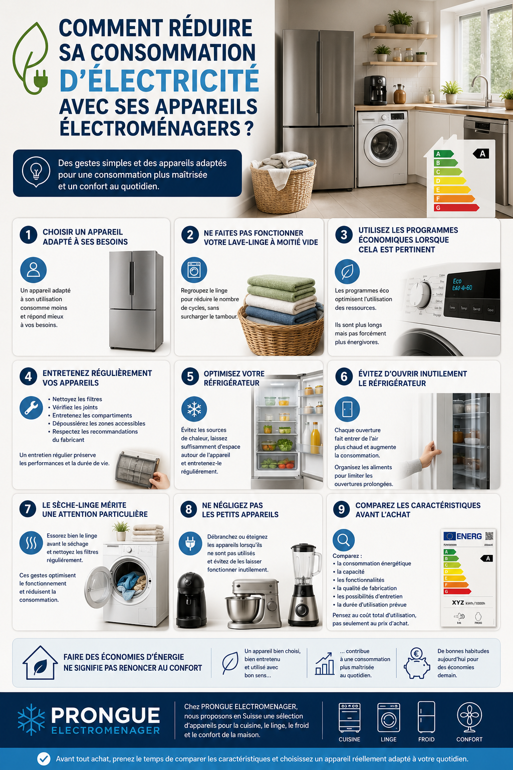 Comment réduire sa consommation d’électricité avec ses appareils électroménagers