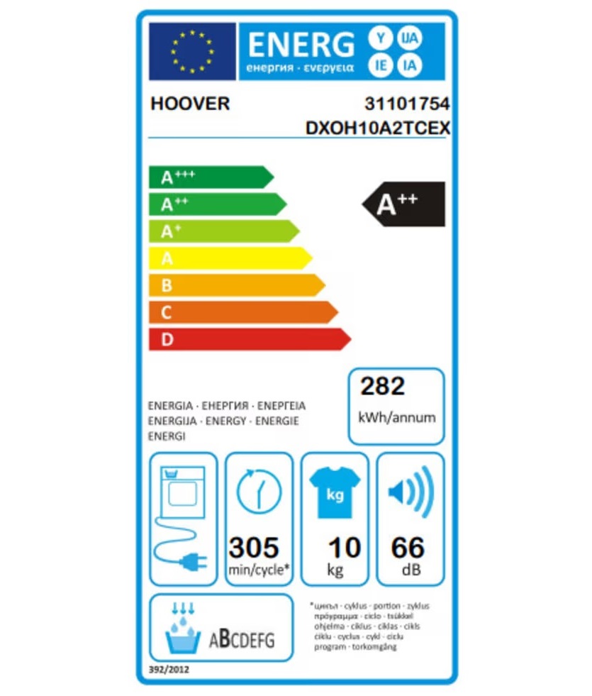 Hoover DXO H10A2TCEXS-S Sèche-linge gauche