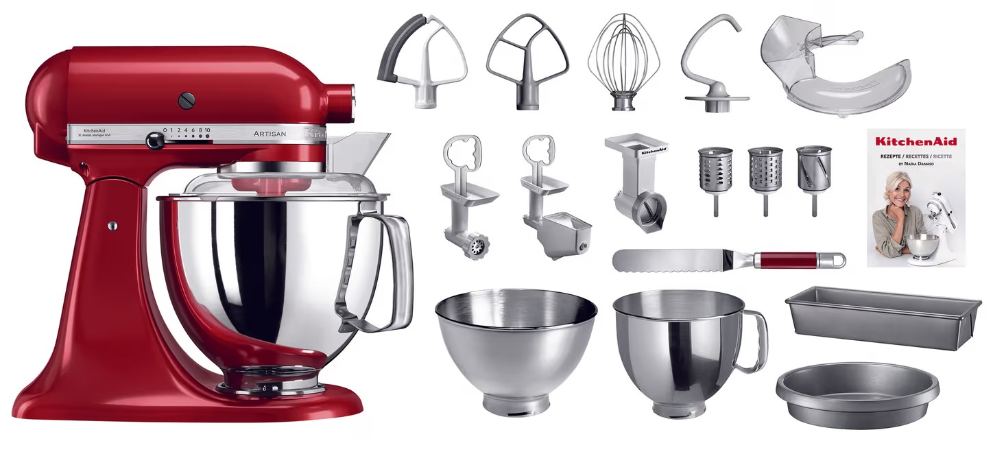 KitchenAid KSM 175 Nadia Damaso`s Set rouge